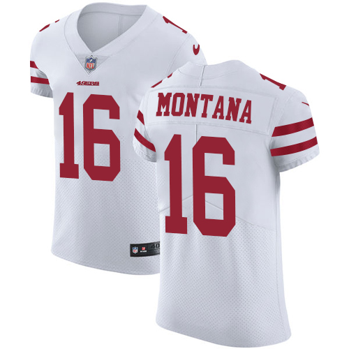 Men's Nike San Francisco 49ers #16 Joe Montana White Vapor Untouchable Elite Player NFL Jersey
