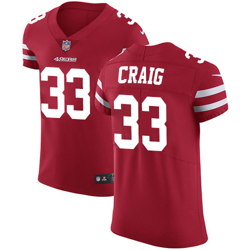 Men's Nike San Francisco 49ers #33 Roger Craig Red Team Color Vapor Untouchable Elite Player NFL Jersey
