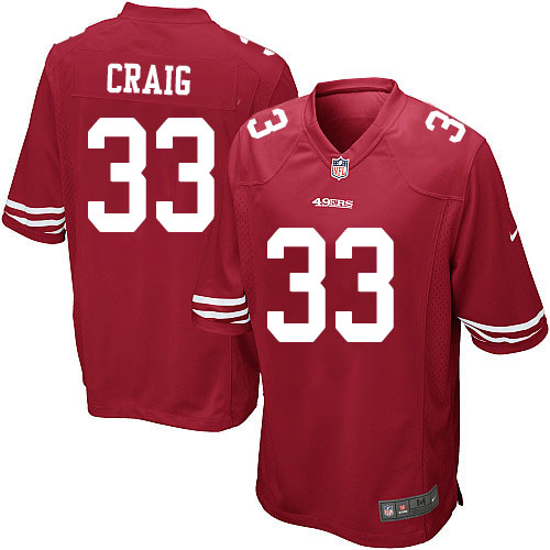 Men's Nike San Francisco 49ers #33 Roger Craig Game Red Team Color NFL Jersey