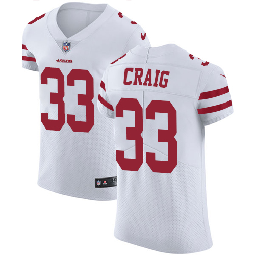 Men's Nike San Francisco 49ers #33 Roger Craig White Vapor Untouchable Elite Player NFL Jersey