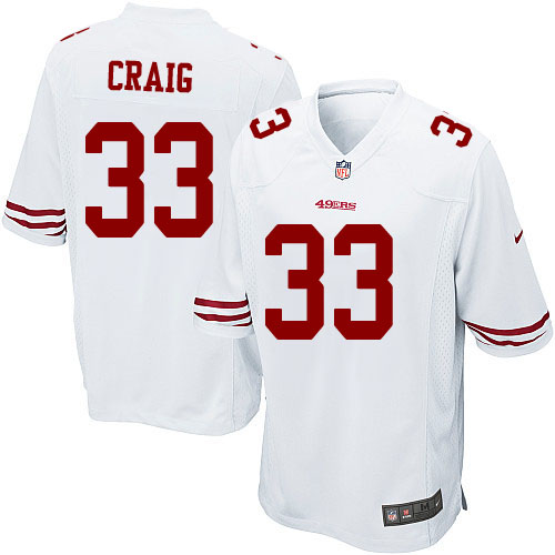 Men's Nike San Francisco 49ers #33 Roger Craig Game White NFL Jersey