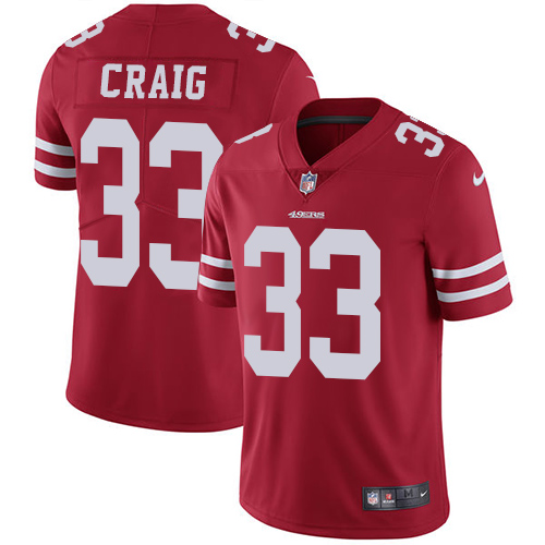 Youth Nike San Francisco 49ers #33 Roger Craig Red Team Color Vapor Untouchable Elite Player NFL Jersey