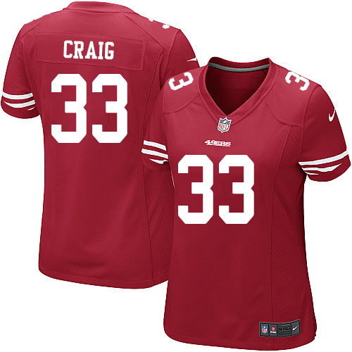 Women's Nike San Francisco 49ers #33 Roger Craig Game Red Team Color NFL Jersey