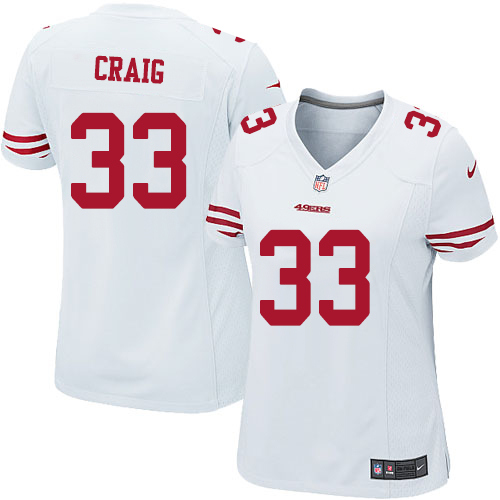 Women's Nike San Francisco 49ers #33 Roger Craig Game White NFL Jersey