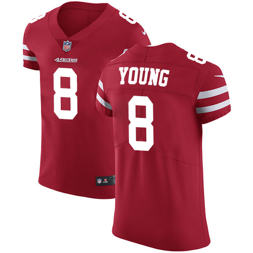 Men's Nike San Francisco 49ers #8 Steve Young Red Team Color Vapor Untouchable Elite Player NFL Jersey
