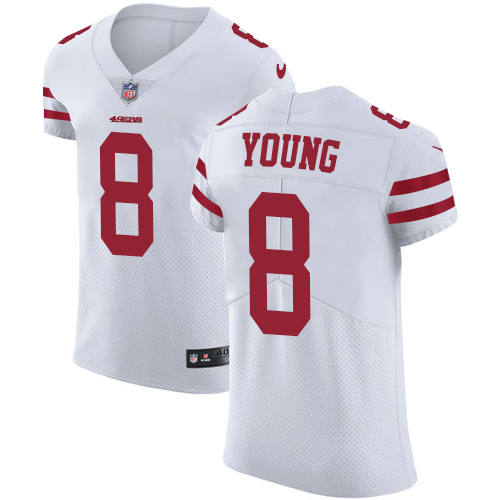 Men's Nike San Francisco 49ers #8 Steve Young White Vapor Untouchable Elite Player NFL Jersey