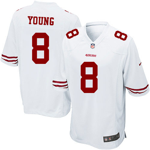 Men's Nike San Francisco 49ers #8 Steve Young Game White NFL Jersey
