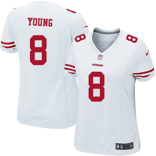 Women's Nike San Francisco 49ers #8 Steve Young Game White NFL Jersey