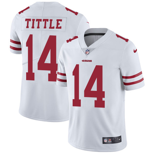 Men's Nike San Francisco 49ers #14 Y.A. Tittle White Vapor Untouchable Limited Player NFL Jersey