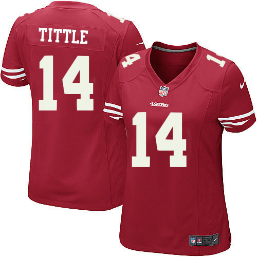 Women's Nike San Francisco 49ers #14 Y.A. Tittle Game Red Team Color NFL Jersey