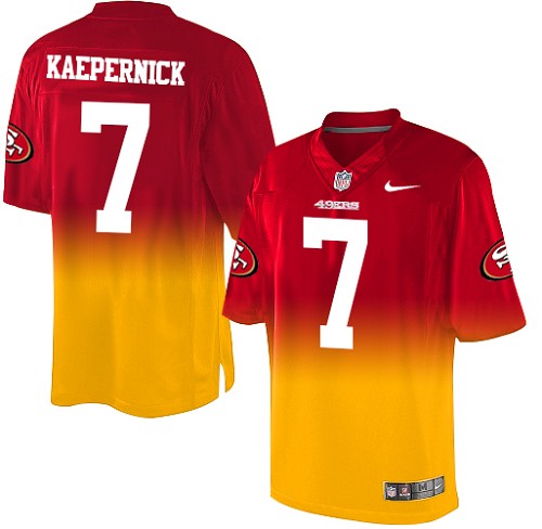 Youth Nike San Francisco 49ers #7 Colin Kaepernick Elite Red/Gold Fadeaway NFL Jersey