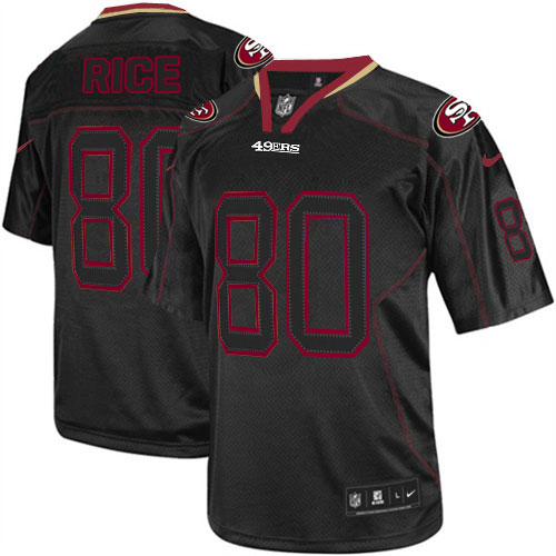 Men's Nike San Francisco 49ers #80 Jerry Rice Elite Lights Out Black NFL Jersey