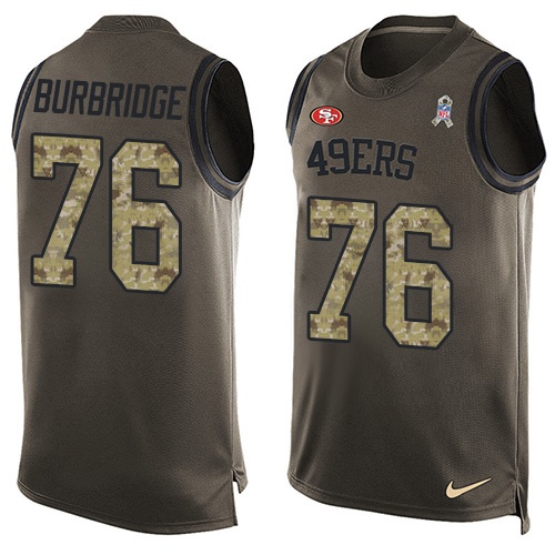 Men's Nike San Francisco 49ers #13 Aaron Burbridge Limited Green Salute to Service Tank Top NFL Jersey