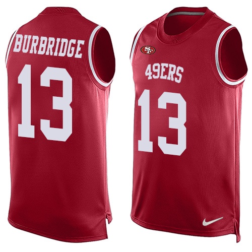 Men's Nike San Francisco 49ers #13 Aaron Burbridge Limited Red Player Name & Number Tank Top NFL Jersey