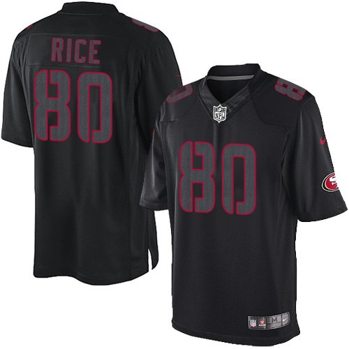 Men's Nike San Francisco 49ers #80 Jerry Rice Limited Black Impact NFL Jersey
