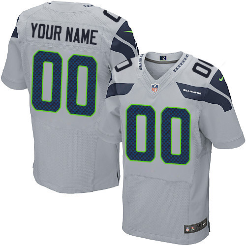 Men's Nike Seattle Seahawks Customized Elite Grey Alternate NFL Jersey