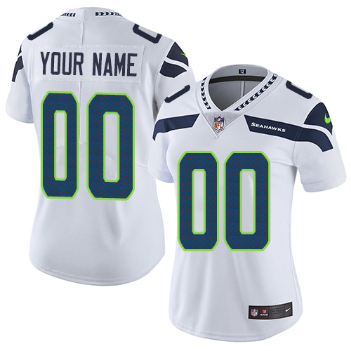 Women's Nike Seattle Seahawks Customized White Vapor Untouchable Custom Limited NFL Jersey