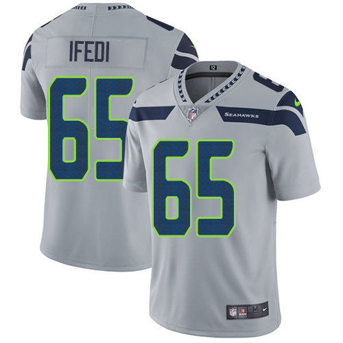 Men's Nike Seattle Seahawks #76 Germain Ifedi Grey Alternate Vapor Untouchable Limited Player NFL Jersey