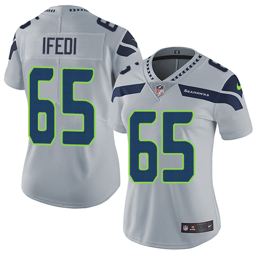 Women's Nike Seattle Seahawks #76 Germain Ifedi Grey Alternate Vapor Untouchable Elite Player NFL Jersey