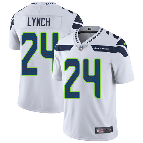 Men's Nike Seattle Seahawks #24 Marshawn Lynch White Vapor Untouchable Limited Player NFL Jersey