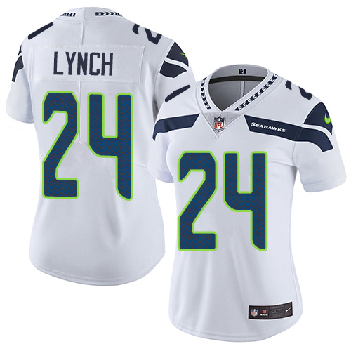 Women's Nike Seattle Seahawks #24 Marshawn Lynch White Vapor Untouchable Limited Player NFL Jersey