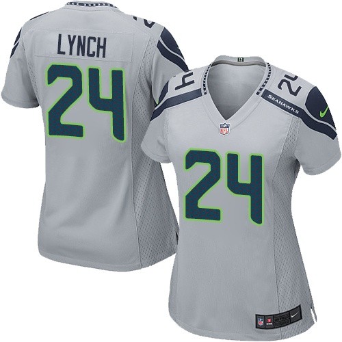 Women's Nike Seattle Seahawks #24 Marshawn Lynch Game Grey Alternate NFL Jersey