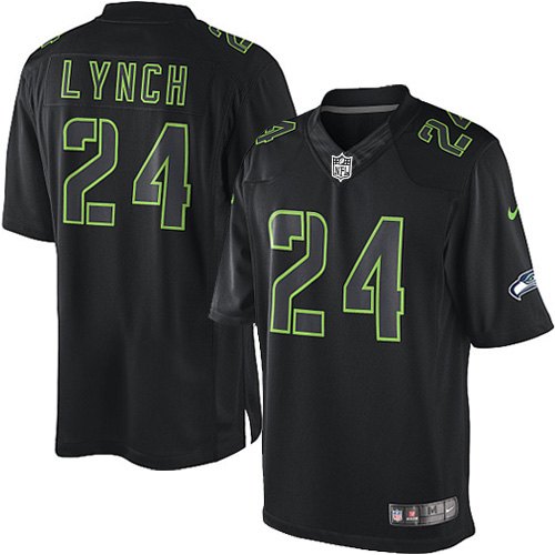 Men's Nike Seattle Seahawks #24 Marshawn Lynch Limited Black Impact NFL Jersey