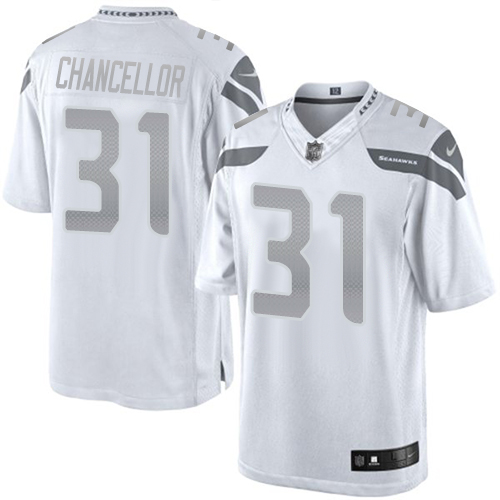 Men's Nike Seattle Seahawks #31 Kam Chancellor Limited White Platinum NFL Jersey