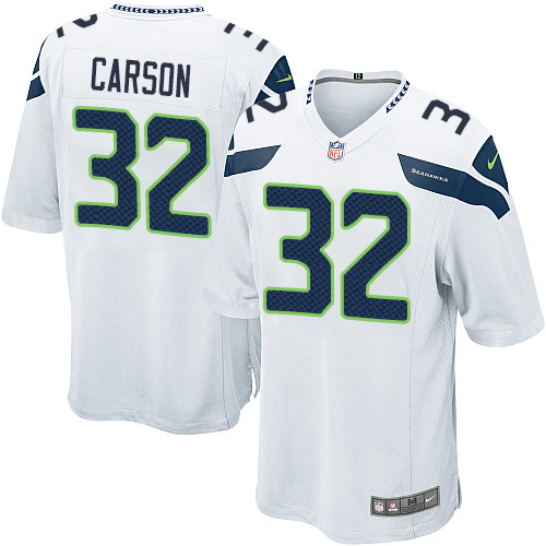 Men's Nike Seattle Seahawks #32 Chris Carson Game White NFL Jersey