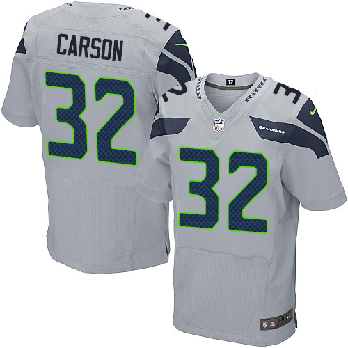 Men's Nike Seattle Seahawks #32 Chris Carson Elite Grey Alternate NFL Jersey