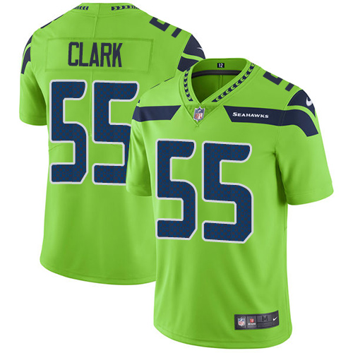 Men's Nike Seattle Seahawks #55 Frank Clark Elite Green Rush Vapor Untouchable NFL Jersey