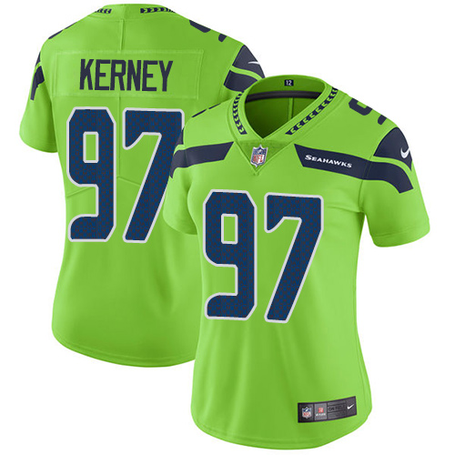 Women's Nike Seattle Seahawks #97 Patrick Kerney Limited Green Rush Vapor Untouchable NFL Jersey