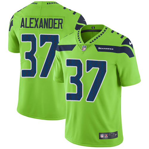Men's Nike Seattle Seahawks #37 Shaun Alexander Elite Green Rush Vapor Untouchable NFL Jersey