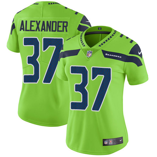 Women's Nike Seattle Seahawks #37 Shaun Alexander Limited Green Rush Vapor Untouchable NFL Jersey