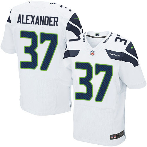 Men's Nike Seattle Seahawks #37 Shaun Alexander Elite White NFL Jersey