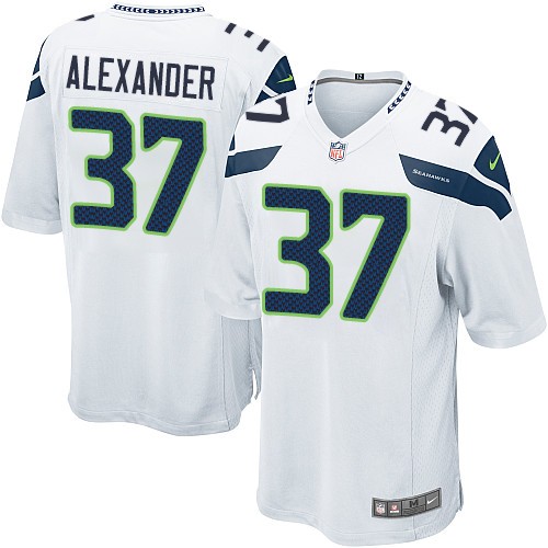 Men's Nike Seattle Seahawks #37 Shaun Alexander Game White NFL Jersey