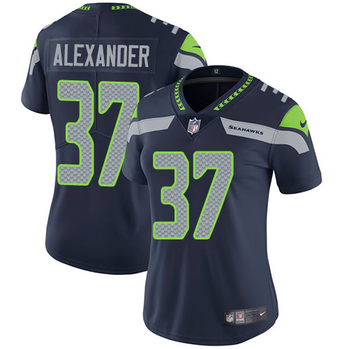 Women's Nike Seattle Seahawks #37 Shaun Alexander Navy Blue Team Color Vapor Untouchable Elite Player NFL Jersey