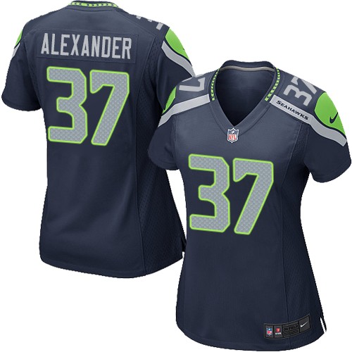 Women's Nike Seattle Seahawks #37 Shaun Alexander Game Navy Blue Team Color NFL Jersey