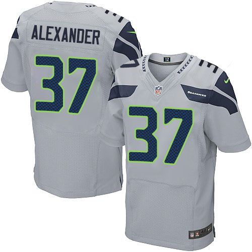 Men's Nike Seattle Seahawks #37 Shaun Alexander Elite Grey Alternate NFL Jersey