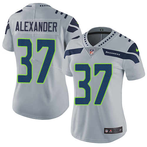 Women's Nike Seattle Seahawks #37 Shaun Alexander Grey Alternate Vapor Untouchable Elite Player NFL Jersey