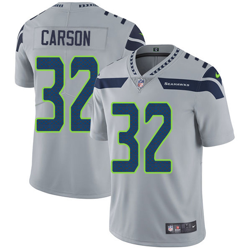 Youth Nike Seattle Seahawks #32 Chris Carson Grey Alternate Vapor Untouchable Limited Player NFL Jersey