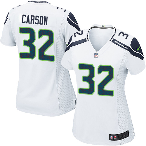 Women's Nike Seattle Seahawks #32 Chris Carson Game White NFL Jersey