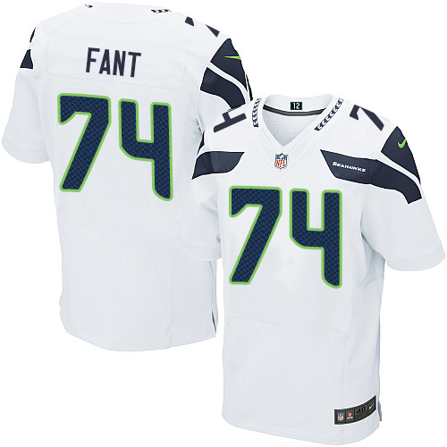Men's Nike Seattle Seahawks #74 George Fant Elite White NFL Jersey