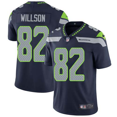 Men's Nike Seattle Seahawks #82 Luke Willson Navy Blue Team Color Vapor Untouchable Limited Player NFL Jersey