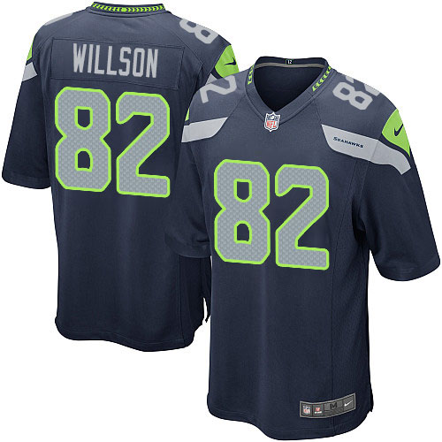 Men's Nike Seattle Seahawks #82 Luke Willson Game Navy Blue Team Color NFL Jersey