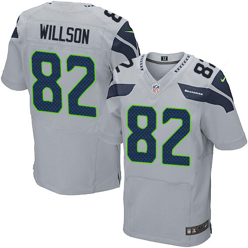 Men's Nike Seattle Seahawks #82 Luke Willson Elite Grey Alternate NFL Jersey
