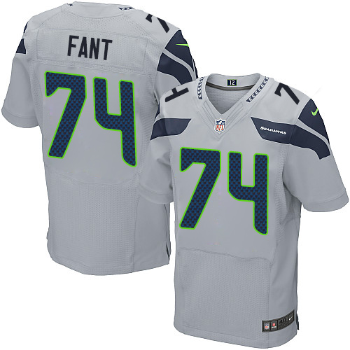 Men's Nike Seattle Seahawks #74 George Fant Elite Grey Alternate NFL Jersey