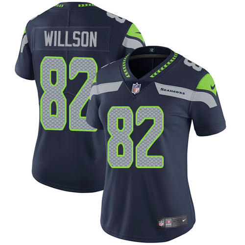 Women's Nike Seattle Seahawks #82 Luke Willson Navy Blue Team Color Vapor Untouchable Elite Player NFL Jersey