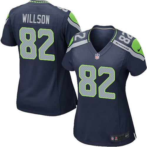 Women's Nike Seattle Seahawks #82 Luke Willson Game Navy Blue Team Color NFL Jersey