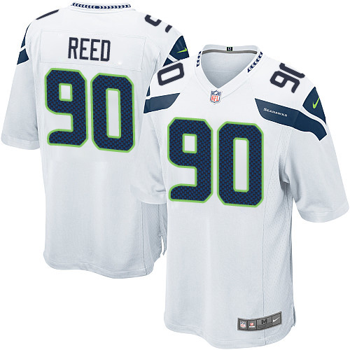Men's Nike Seattle Seahawks #90 Jarran Reed Game White NFL Jersey